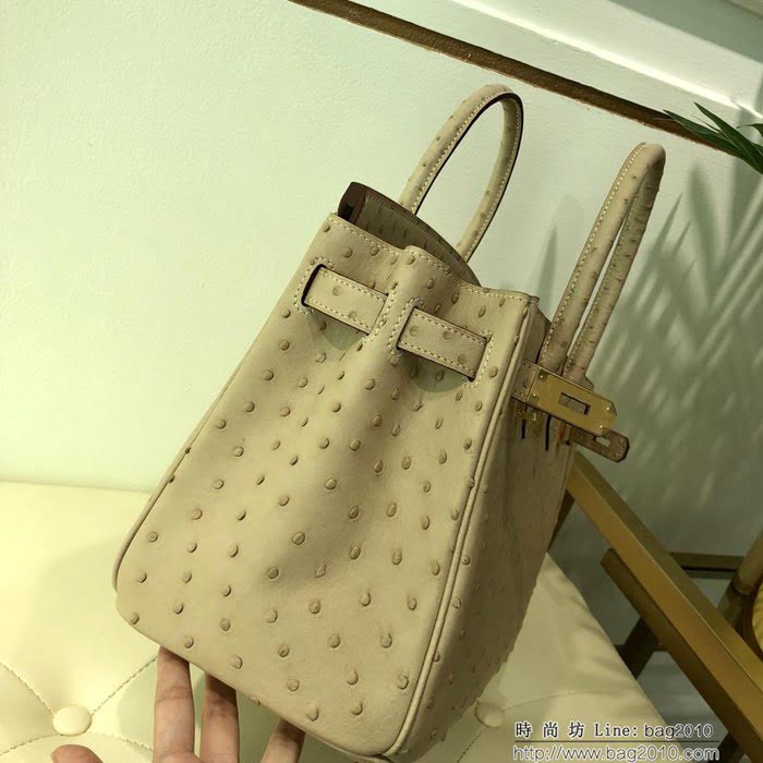 HERMES愛馬仕 鉑金包 Birkin 30 南非原產KK級鴕鳥皮 頂級工藝 手縫蠟線 時尚手提肩背包  Ama1412